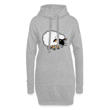 Schwarzes Schaf - Schaf - Sheep - Hoodie-Kleid - Grau meliert - Vorne