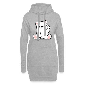 Eisbär Peace - Hoodie-Kleid - Grau meliert - Vorne