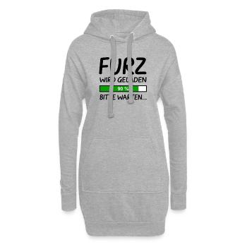 Furz Laden 90% Blähungen Blähung Furzen Lustig - Hoodie-Kleid - Grau meliert - Vorne