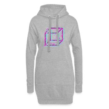 Cool neon dice - Hoodie Dress - heather grey - Front