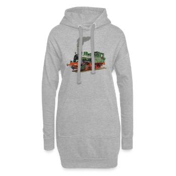 Locomotive à vapeur petite locomotive - Sweat-shirt à capuche long Femme - gris chiné - Devant