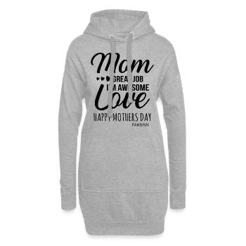 Mama Mutter Muttertag Frau Liebe Familie Geschenk - Hoodie-Kleid - Grau meliert - Vorne