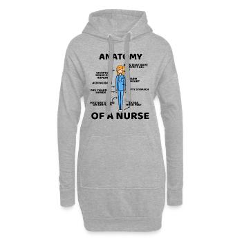 Anatomie d'un cadeau rigolo d'infirmière - Sweat-shirt à capuche long Femme - gris chiné - Devant
