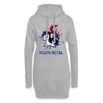 Death Metal Fan - Sweat-shirt à capuche long Femme - gris chiné - Devant