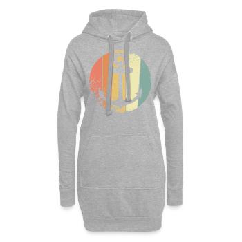 Anker Segeln retro - Hoodie-Kleid - Grau meliert - Vorne