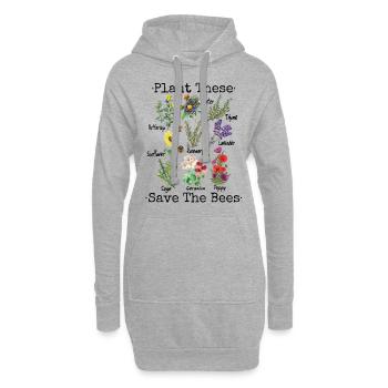 Sauvez la chemise d'abeilles Plantez ces sauvez les abeilles - Sweat-shirt à capuche long Femme - gris chiné - Devant