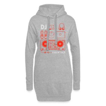 DJ Djing Geschenk Deejay Discjockey DJ Deejay - Hoodie-Kleid - Grau meliert - Vorne