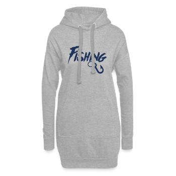 Pêche pêche en haute mer pêche pêche - Sweat-shirt à capuche long Femme - gris chiné - Devant