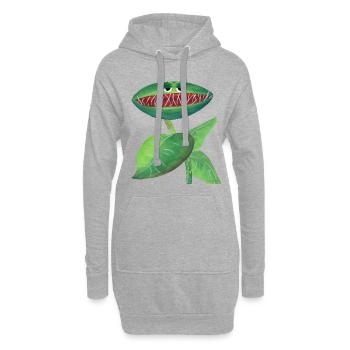 Pflanze Fleisch fressen lustig Kinder Geschenk - Hoodie-Kleid - Grau meliert - Vorne