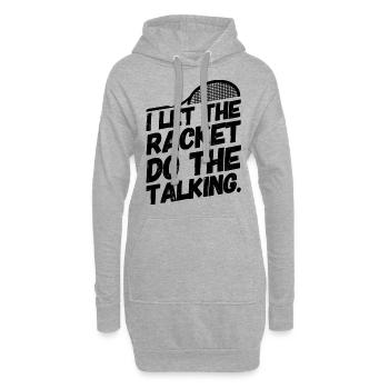 Tennis, tennis, parole, raquette tennis - Sweat-shirt à capuche long Femme - gris chiné - Devant
