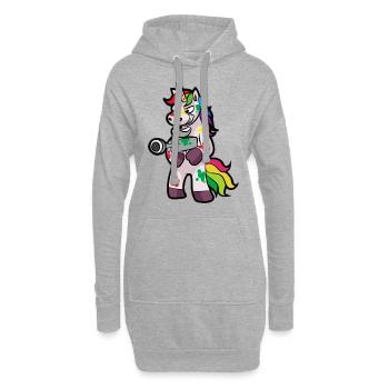 PAINTBALL Einhorn Markierer Airsoft Geschenk Kind - Hoodie-Kleid - Grau meliert - Vorne