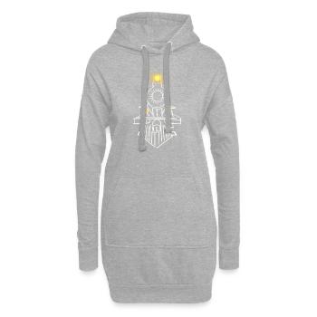 Train - Locomotive - Sweat-shirt à capuche long Femme - gris chiné - Devant
