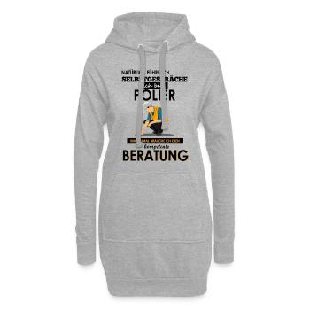 Polier Shirt • Baustelle • Bauleiter Geschenk - Hoodie-Kleid - Grau meliert - Vorne