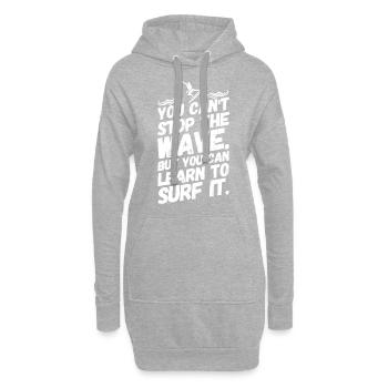 Surfen Surfer Surf Sprüche Motivation - Hoodie-Kleid - Grau meliert - Vorne