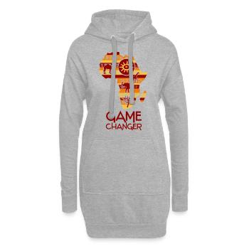 Africa Game Changer - Hoodie-Kleid - Grau meliert - Vorne