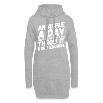 Lustige Coole Witzige Sprüche Apfel - Hoodie-Kleid - Grau meliert - Vorne