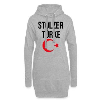 Turk Turquie fier cadeau demi-lune étoile de vacances - Sweat-shirt à capuche long Femme - gris chiné - Devant