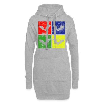 Chauves-souris - Sweat-shirt à capuche long Femme - gris chiné - Devant