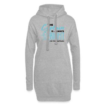 Capitaine Capitaine Bateau Cadeau Voilier Ancre - Sweat-shirt à capuche long Femme - gris chiné - Devant