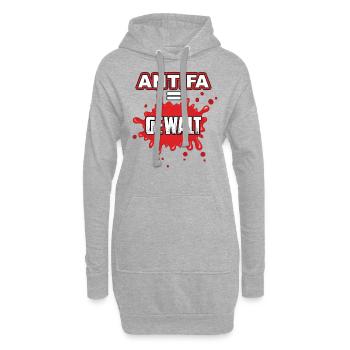 Antifa violence médias libres gauche fascistes politique - Sweat-shirt à capuche long Femme - gris chiné - Devant
