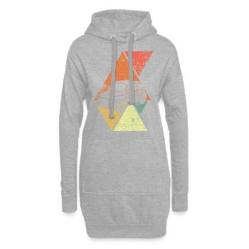 Voitures anciennes - Sweat-shirt à capuche long Femme - gris chiné - Devant