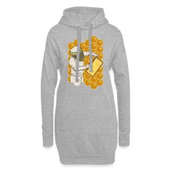 Apiculteur apicole - Sweat-shirt à capuche long Femme - gris chiné - Devant