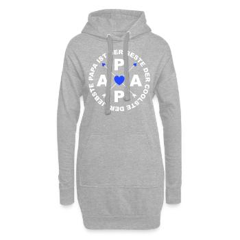 Papa ist der Beste Vatertag - Hoodie-Kleid - Grau meliert - Vorne