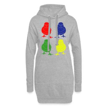 Les poussins - Sweat-shirt à capuche long Femme - gris chiné - Devant
