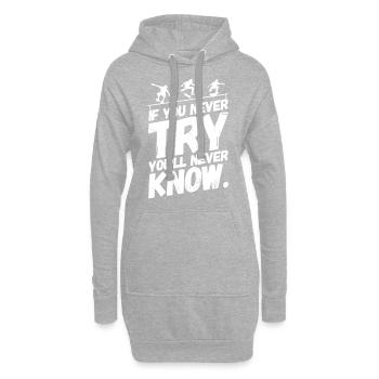 Skate Skater Skateboard Skaten Ausprobieren - Hoodie-Kleid - Grau meliert - Vorne