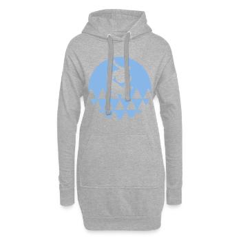 Skate Skater Skateboard Skaten Blau - Hoodie-Kleid - Grau meliert - Vorne