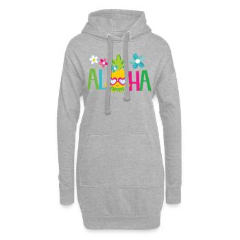 Aloha Ananas - Sommer Sonne Strand Hawaii - Hoodie-Kleid - Grau meliert - Vorne