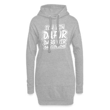 Ich bin dagegen! - Hoodie-Kleid - Grau meliert - Vorne