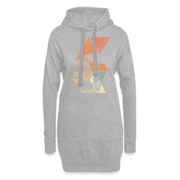 Pilze Shrooms - Hoodie-Kleid - Grau meliert - Vorne