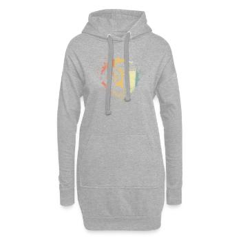 Champignons cueilleur - Sweat-shirt à capuche long Femme - gris chiné - Devant