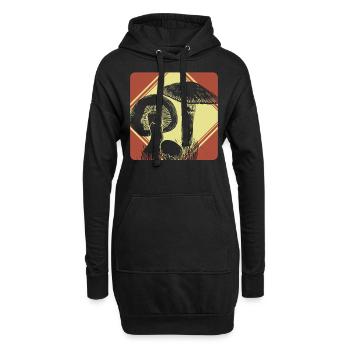 Pilze - Hoodie-Kleid - Schwarz - Vorne