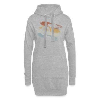 Champignons - Sweat-shirt à capuche long Femme - gris chiné - Devant