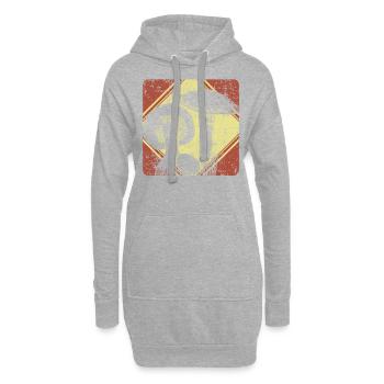 Champignon - Sweat-shirt à capuche long Femme - gris chiné - Devant