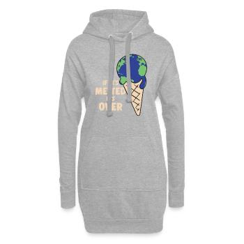 Umweltschutz Klimaschutz Erde Klimawandel Geschenk - Hoodie-Kleid - Grau meliert - Vorne
