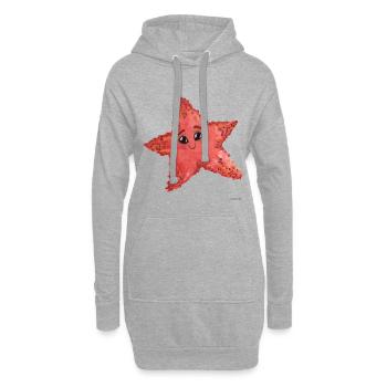 Étoile de mer animal cadeau doux enfants eau de mer - Sweat-shirt à capuche long Femme - gris chiné - Devant
