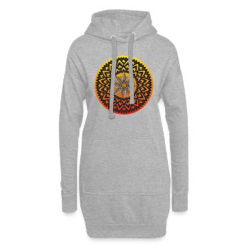 Yoga Mandala - Hoodie-Kleid - Grau meliert - Vorne