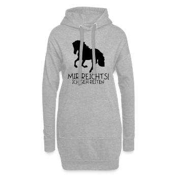 J’aime les chevaux - Sweat-shirt à capuche long Femme - gris chiné - Devant