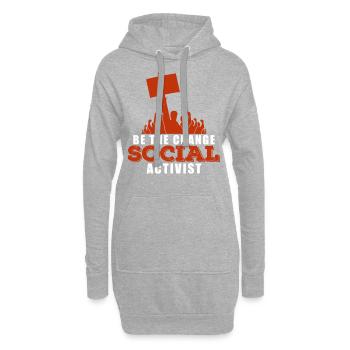 Soziale Gerechtigkeit Protest - Hoodie-Kleid - Grau meliert - Vorne