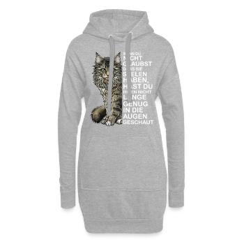Maine Coon Lustiger Spruch - Hoodie-Kleid - Grau meliert - Vorne