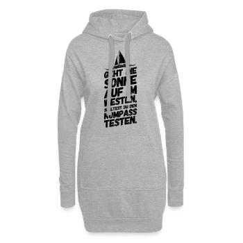 Segeln Segelboot Segelsport Segler Kompass - Hoodie-Kleid - Grau meliert - Vorne