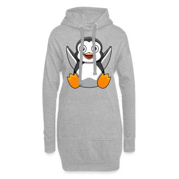 Pinguin Lustiger Süßer Liebhaber Meer Eis Geschenk - Hoodie-Kleid - Grau meliert - Vorne