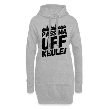 Berlin Berliner Lustige Sprüche Mundart Keule - Hoodie-Kleid - Grau meliert - Vorne