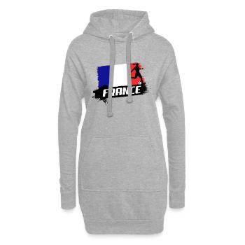  France 2019 Football Féminin - Sweat-shirt à capuche long Femme - gris chiné - Devant