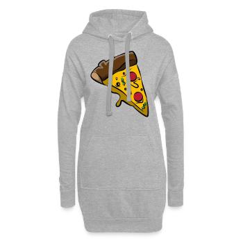 Pizza Pizzer Pizzeria Italien Salami Käse Geschenk - Hoodie-Kleid - Grau meliert - Vorne
