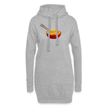 Ramen Bâtonnets Asiatique nouilles - Sweat-shirt à capuche long Femme - gris chiné - Devant