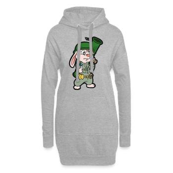 Bundeswehr Hase Häschen Militär Panzerfaust Armee - Hoodie-Kleid - Grau meliert - Vorne